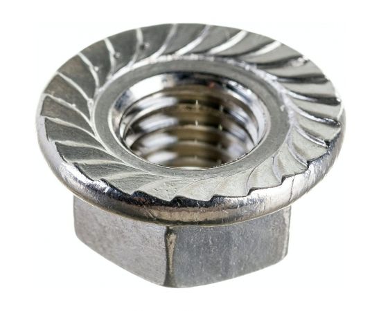 Шестигранная гайка с фланцем и насечками DINFIX DIN 6923, нерж. А2, M10, 10 шт. 00-00001930 – изображение 4