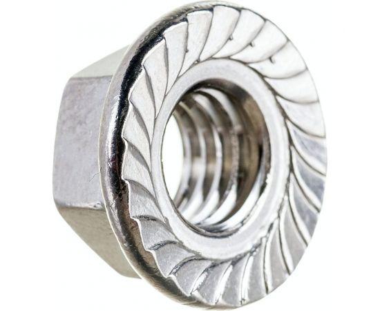 Шестигранная гайка с фланцем и насечками DINFIX DIN 6923, нерж. А2, M10, 10 шт. 00-00001930 – изображение 3