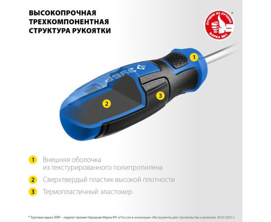 Переставная отвертка ЗУБР Профессионал-П2 SL6/PH2 25029 – изображение 10