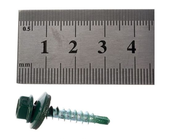 Кровельный саморез Качественный КРЕПЕЖ зеленый мох RAL 6005, 4.8х29 мм, 55 шт 0200103 КЧ – изображение 4