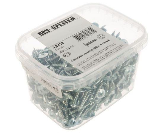 Саморез с прессшайбой Качественный Крепеж 4,2х19 острый 550 шт 0500273 КЧ – изображение 2