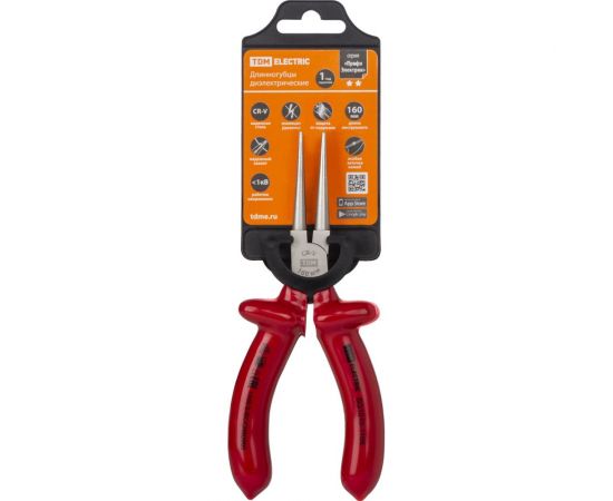 Диэлектрические круглогубцы TDM 160 мм, 1000 В, CR-V, «ПрофиЭлектрик» SQ1010-1105 – изображение 2