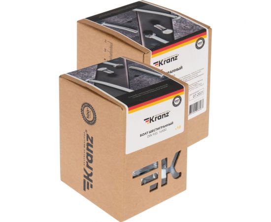 Шестигранный болт KRANZ DIN 933, 16x80, 24 кг/ 200 шт. 1302-1680-1 – изображение 2