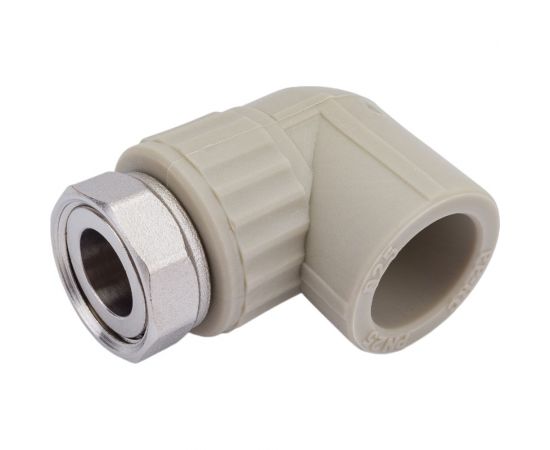 Угольник комбинированный с накидной гайкой VALFEX PP-R серый, 25 мм х3/4"", 90 градусов 10138025Г 127-1635 