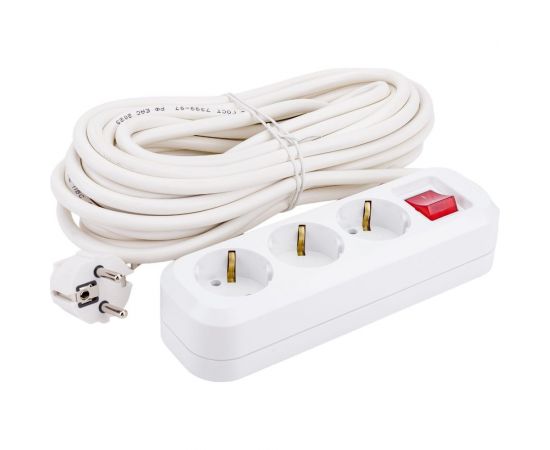 Удлинитель UNIVersal s-303а пвс 3/1,5 3гн. с заземлением, с выключателем, длина 10м (еврослот) 1729 