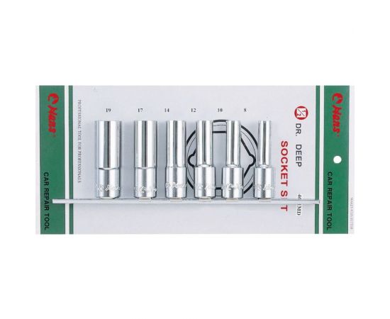 Комплект 6-ти гранных торцевых головок (8-19 мм; 1/2""; 6 шт.) Hans 4601MD 