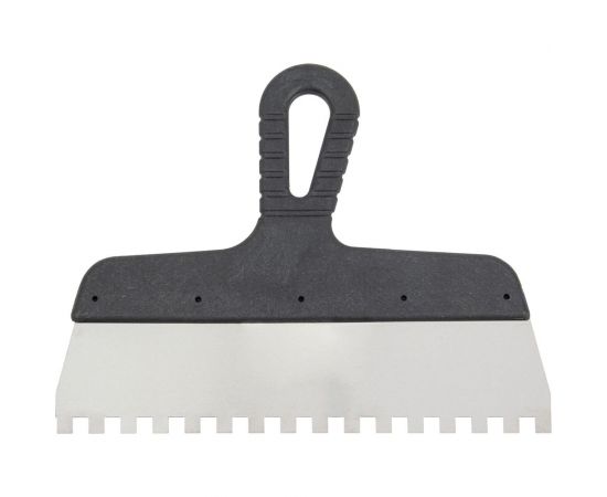 Зубчатый шпатель КЭС 8x8 мм, нержавеющая сталь, пластиковая рукоятка, 450 мм 10000051 