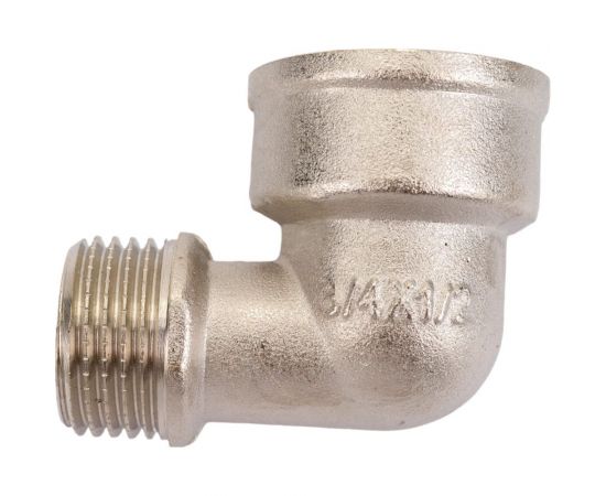 Угольник STI латунный Ду20х15 (3/4""х 1/2"") Ру16 ВР/НР переходной, никелированный D270-05070 