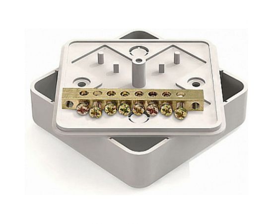 Коробка уравнивания потенциалов GREENEL 75х75х20 шина 6х9, 8 групп GE41214-01 