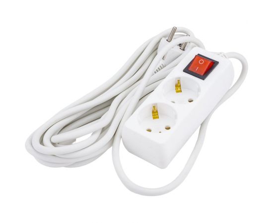 Удлинитель IEK У02К-выкл., 2 места, 2Р+РЕ, 5 метров, 3х1мм2, 16А/250 WYP10-16-02-05-ZK-N – изображение 4