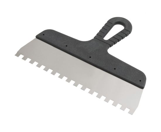 Зубчатый шпатель КЭС 8x8 мм, нержавеющая сталь, пластиковая рукоятка, 450 мм 10000051 – изображение 2