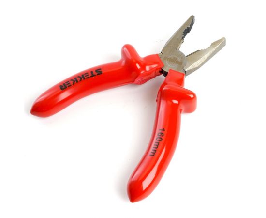 Диэлектрические комбинированные плоскогубцы STEKKER 160мм, Cr-V, PLE1-160-S, 39776 – изображение 3