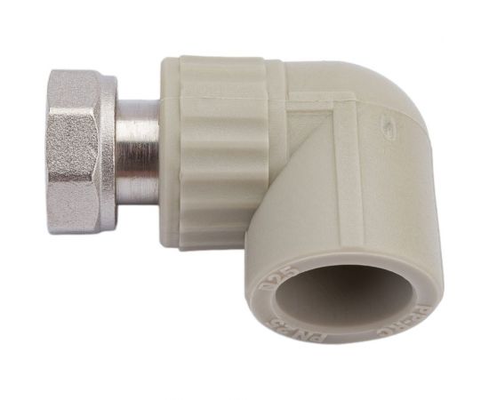 Угольник комбинированный с накидной гайкой VALFEX PP-R серый, 25 мм х3/4"", 90 градусов 10138025Г 127-1635 – изображение 2