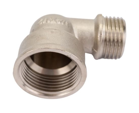 Угольник STI латунный Ду20х15 (3/4""х 1/2"") Ру16 ВР/НР переходной, никелированный D270-05070 – изображение 3