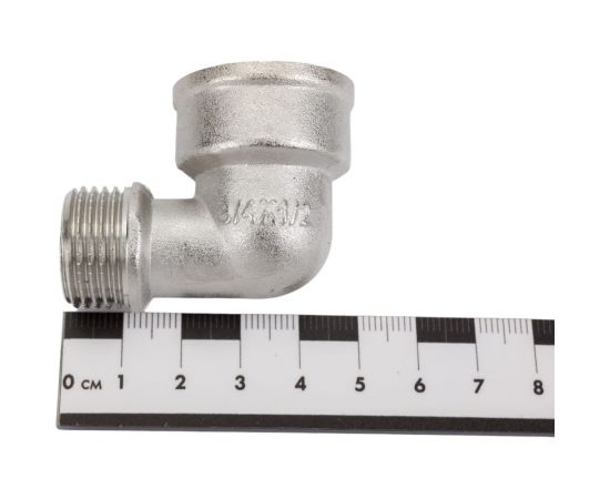 Угольник STI латунный Ду20х15 (3/4""х 1/2"") Ру16 ВР/НР переходной, никелированный D270-05070 – изображение 2