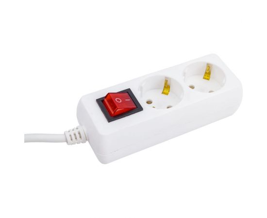 Удлинитель IEK У02К-выкл., 2 места, 2Р+РЕ, 5 метров, 3х1мм2, 16А/250 WYP10-16-02-05-ZK-N – изображение 2