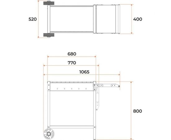 Передвижной мангал с боковой полкой GRATAR МАН 202 – изображение 3