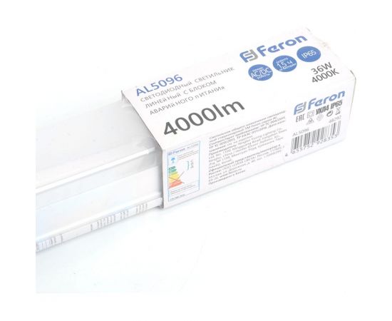Светодиодный линейный светильник FERON AL5096с БАП IP65 36W 4000K 1200х60х55мм 48292 – изображение 3