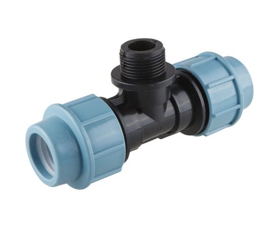 Тройник ПНД компрессионный с наружной резьбой (25 ммx3/4") AV Engineering AVE1092534 