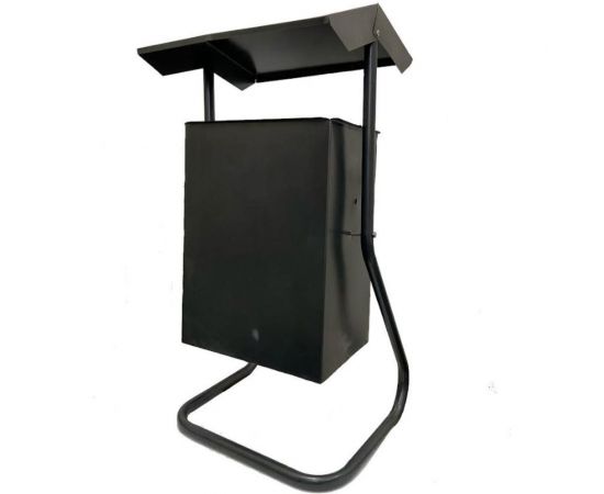 Металлическая урна Рустрейд поворотная, с крышей, с подставкой из круглой трубы (24 литра) №6 СИ-01771 