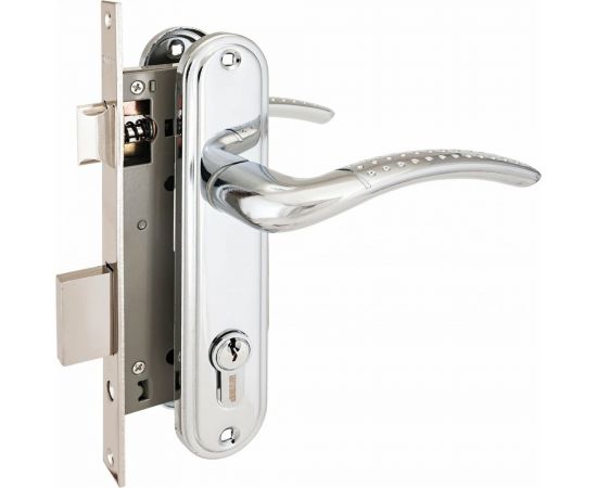 Врезной замок с ручками Аллюр 132/1 CP хром 1088 