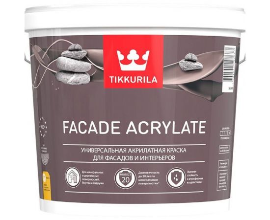 Фасадная краска TIKKURILA Facade Acrylate база с 9 л 205611 