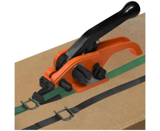 Натяжитель 2в1 для пп и пэт лент АЛГА ПАК (скрепа и пряжка) АП LH19 Оранжевый – изображение 4