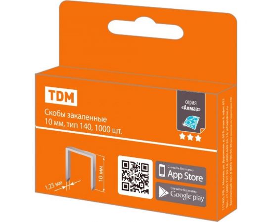 Закаленные скобы TDM Алмаз 10 мм, тип 140, 1000 шт. SQ1038-0202 – изображение 7