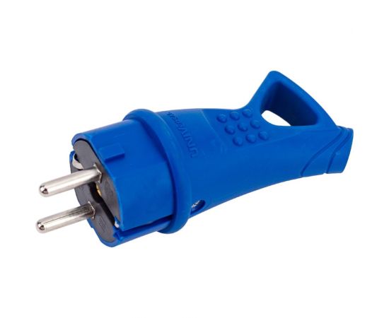 Вилка с ушком UNIVersal c заземлением каучук 16а 250в ip44 цвет синий еврослот 3040 