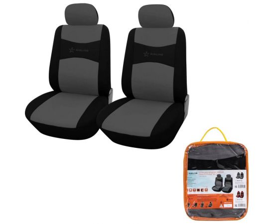 Чехлы для сидений Airline универсальные, RS-2, передние, 2 шт., 4 предмета, полиэстер, черный/серый ACS-PP-06 