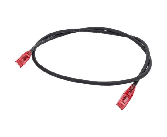 Патч-корд Hyperline PC-LPM-UTP-RJ45-RJ45-C5e-1M-LSZH-BK U/UTP, Cat.5е (100% Fluke Component 30887 