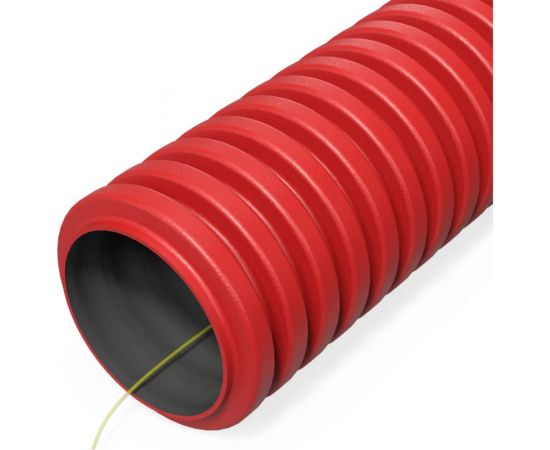 Гибкая гофрированная двустенная труба ПНД Промрукав тип 450 SN34 с зондом красная d32 50м PR15.0251 