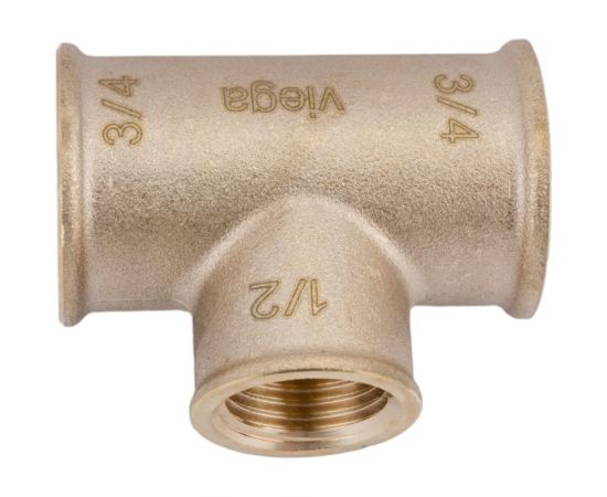 Тройник Viega ВВВ, 3/4"", 1/2"", 3/4"", бронза RX, переходной 264468 – изображение 5