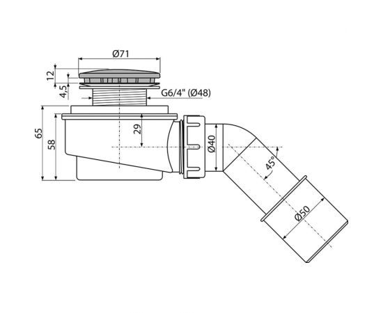 Выпускной комплект для душевого поддона Alcadrain заниженный ag210252150 00079312 – изображение 2