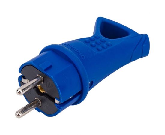 Вилка с ушком UNIVersal c заземлением каучук 16а 250в ip44 цвет синий еврослот 3040 – изображение 5
