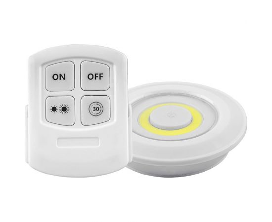 Светодиодный светильник-кнопка FERON 3шт в блистере+пульт 1LED 3W 3*AAA белый, FN1207 23378 – изображение 2