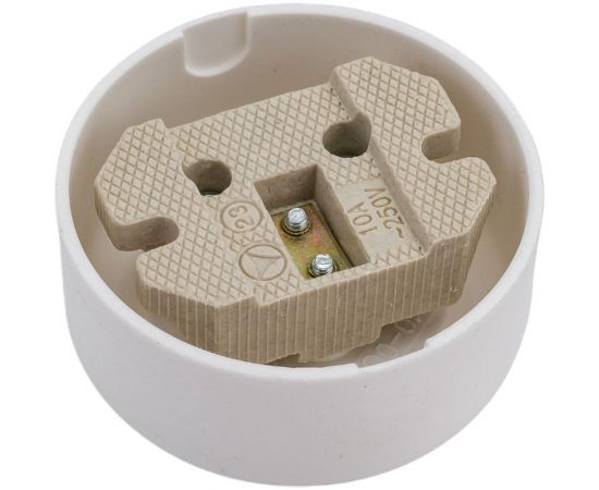 Круглая розетка ООО Ливны-Электро РА 10-007 белая РАф 714 – изображение 3