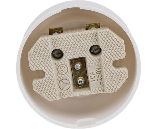 Круглая розетка ООО Ливны-Электро РА 10-007 белая РАф 714 – изображение 2