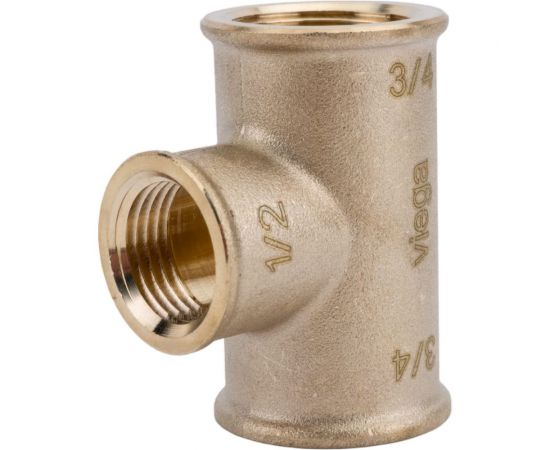 Тройник Viega ВВВ, 3/4"", 1/2"", 3/4"", бронза RX, переходной 264468 – изображение 3