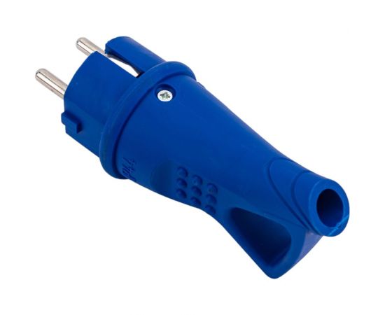 Вилка с ушком UNIVersal c заземлением каучук 16а 250в ip44 цвет синий еврослот 3040 – изображение 6