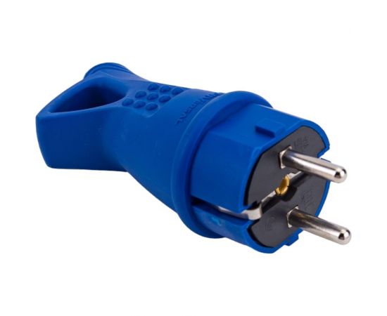 Вилка с ушком UNIVersal c заземлением каучук 16а 250в ip44 цвет синий еврослот 3040 – изображение 4