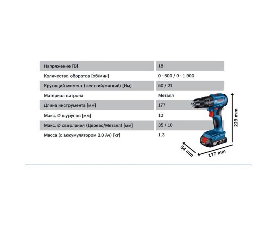 Аккумуляторная ударная дрель-шуруповерт Bosch GSB 185-LI (соло) 06019K3103 – изображение 6