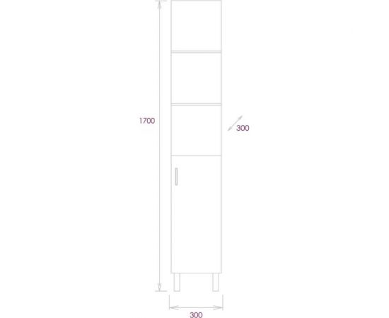 Пенал Onika ТИМБЕР серый матовый/дуб сонома 30.01 403067 – изображение 2