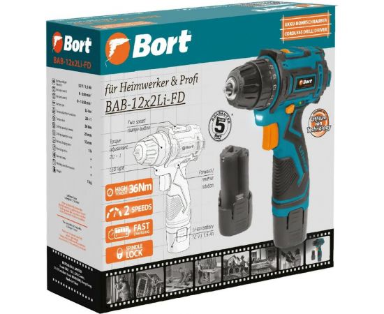 Аккумуляторная дрель-шуруповерт BORT BAB-12x2Li-FD 93413151 – изображение 5