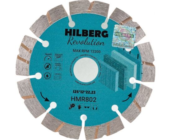 Диск алмазный отрезной Revolution 125х22.23х12 мм Hilberg HMR802 