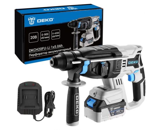 Аккумуляторный перфоратор DEKO DKCH20FU-Li, 20В, 1x5.0Ач 063-4418 