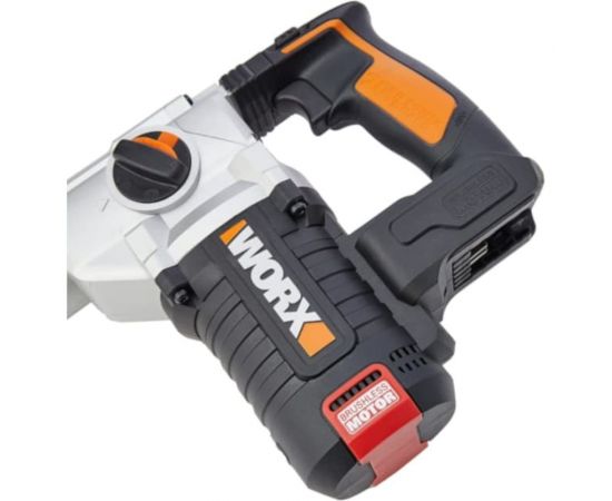 Аккумуляторный бесщеточный перфоратор WORX 20В, 4Ач x2, ЗУ 2А, кейс WX380 – изображение 2