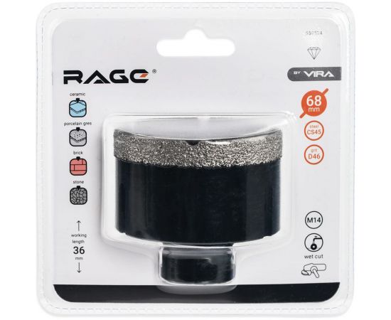 Коронка алмазная по керамике 68 мм для УШМ VIRA 559524 – изображение 3