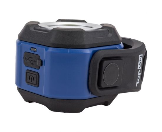 Аккумуляторный фонарь TopOn LED 5 Вт 550 лм 3.7 B 2 Ач 7.4 Втч регулировка яркости, подставка с креплением под штатив, магниты, крючки TOP-MX055DL – изображение 3