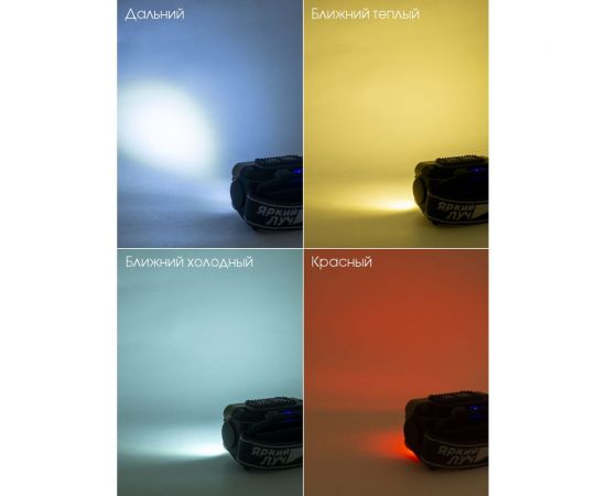 Налобный фонарь ЯРКИЙ ЛУЧ lh-240 ""механик pro"" ближний+дальний свет max420Лм +red, аккумулятор 1800mah, встроенное зу 4606400106678 – изображение 3